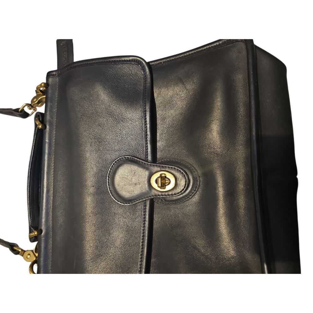Coach black leather Vintage Classic Willis shoulder bag purse - Picture 4 of 7